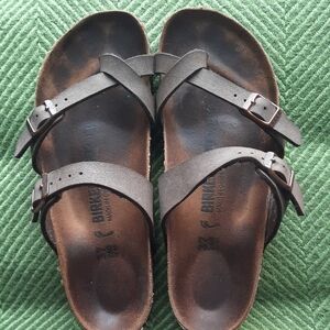 Birkenstock Dark Brown Cross-Strap Sandals
